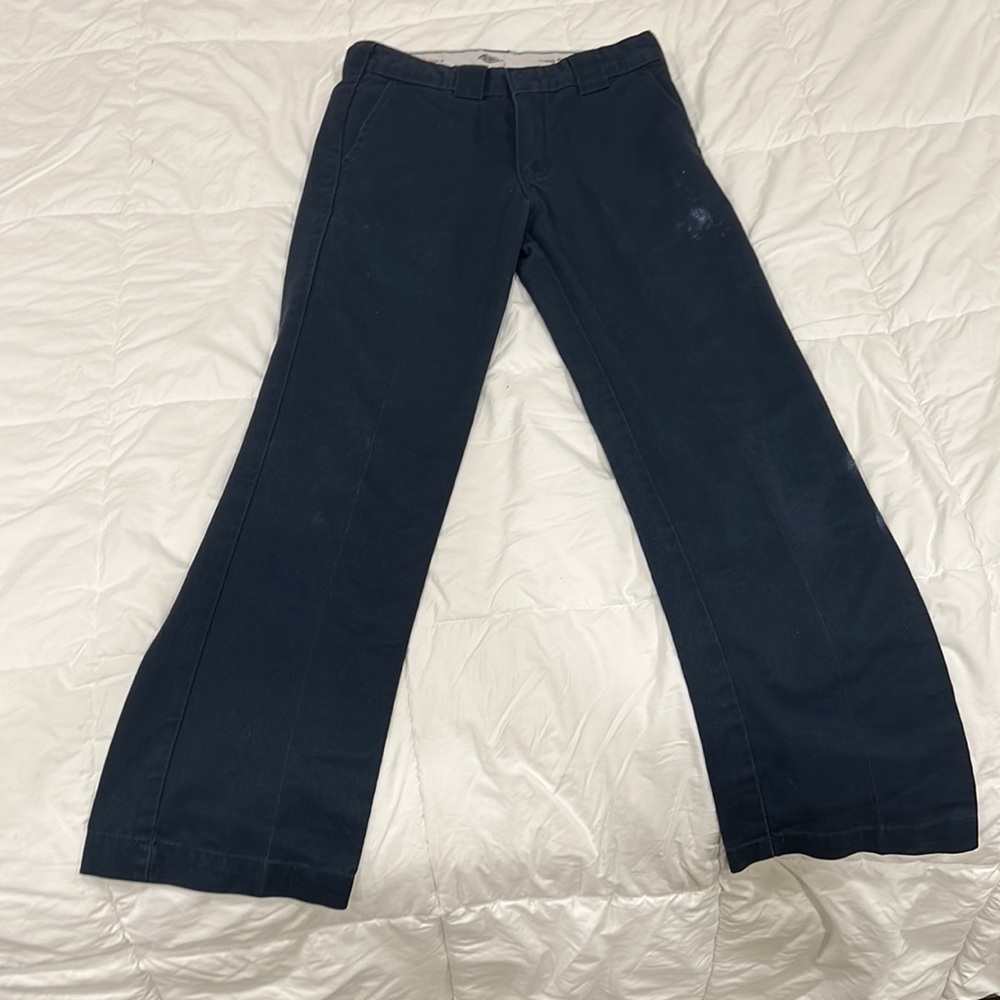 Dark blue, slim, straight dickies